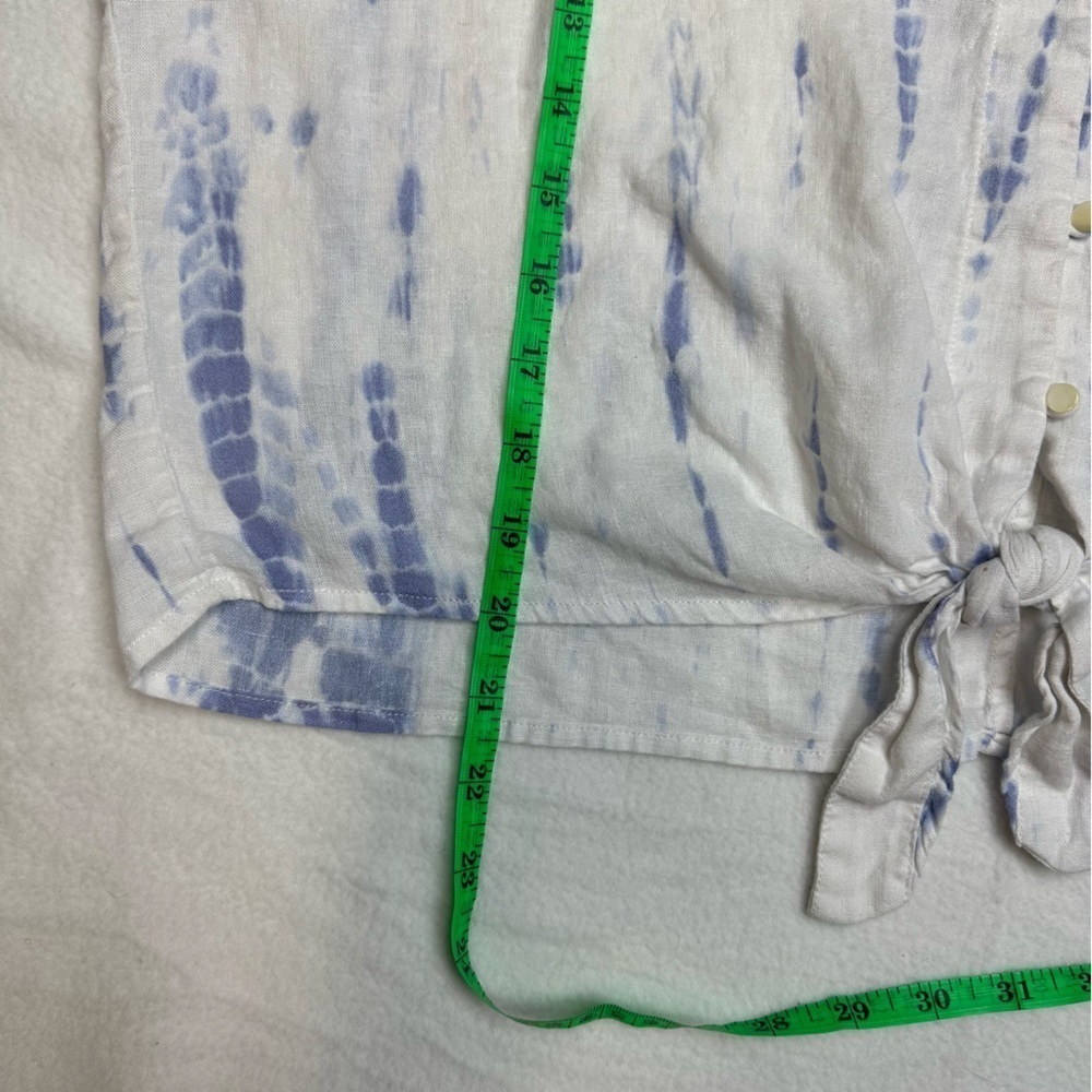 Rails Thea Tie-Hem Linen Blouse Linen Blend Size Large - Picture 5 of 11